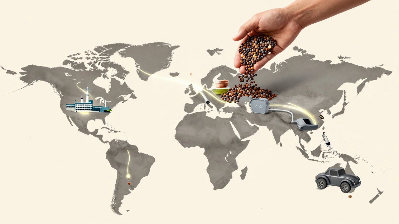 Global supply chain of plastic resin transforming into everyday products