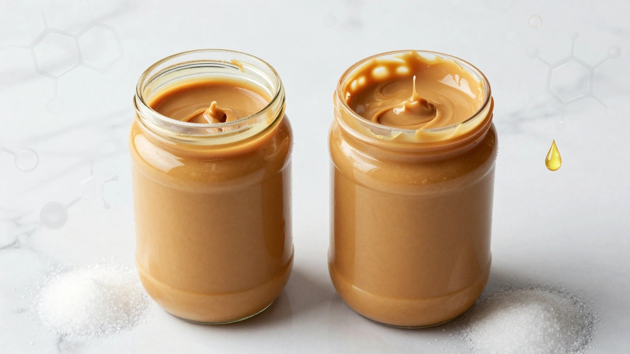 Comparison of natural vs ultra-processed peanut butter with sugar and oil additives