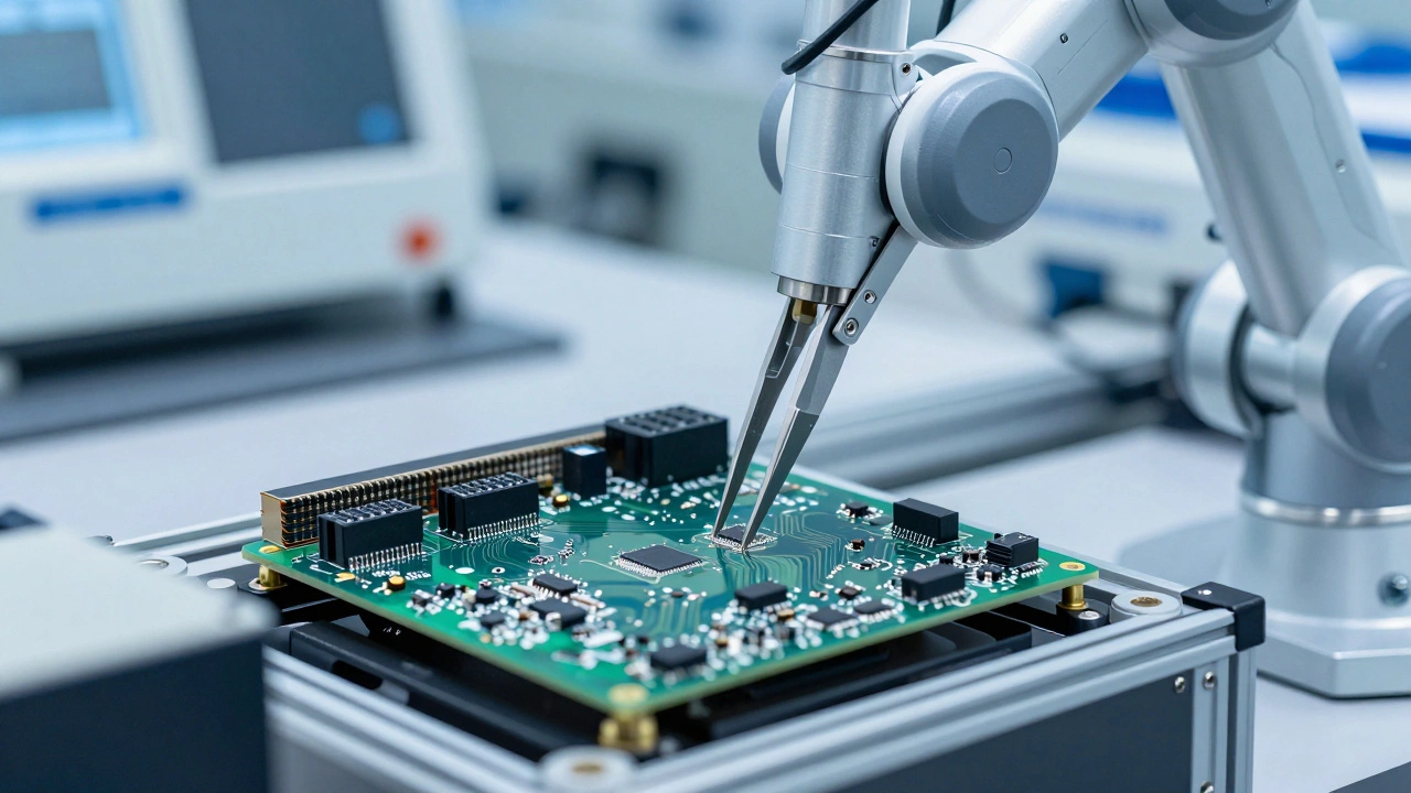 Precision assembly of electronic circuit boards in cleanroom